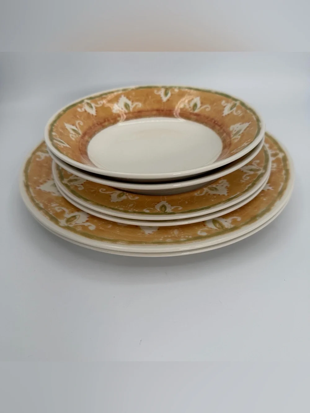 Pier 1 Moroccan Earthenware Dinnerware Set for 2 England 6 Pc Plates Bowls
